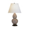 Small Double Gourd Table Lamp - Deep Patina Bronze - Smokey Taupe