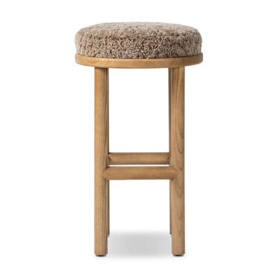Four Hands Saldino Bar Stool - Taupe Shearling