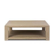 Four Hands Thomas Square Coffee Table - Bleached Oak Veneer