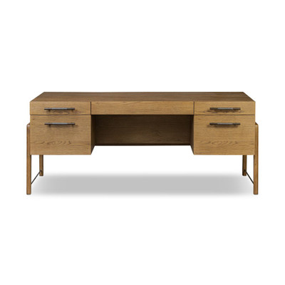 Four Hands Rosedale Executive Desk - Amber Oak