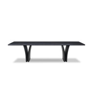 Four Hands Marcon Dining Table - 118" - Dark Espresso Reclaimed French Oak