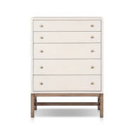 Four Hands Fiona Tall Dresser - Ivory Painted Raffia