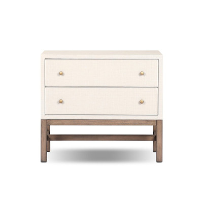 Four Hands Fiona Nightstand - Ivory Painted Raffia