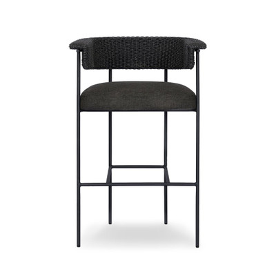 Four Hands Carrie Outdoor Bar Stool - Faux Black Hyacinth