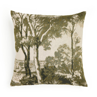 Four Hands Toile Pillow - Cover + Insert - Toile Moss 24" X 24"
