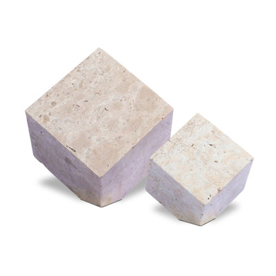 Four Hands Travertine Cube Sculpture Set