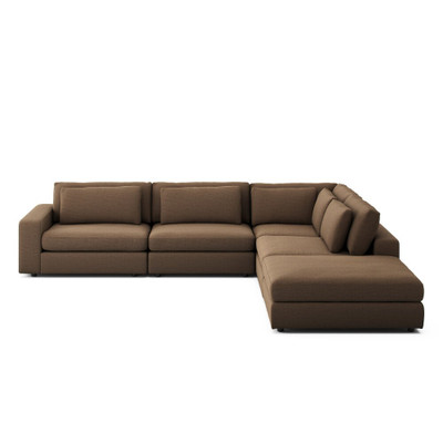 Four Hands Bloor 4-Piece Sectional W/ Ottoman - Left Arm Facing - Crypton Nomad Mushroom