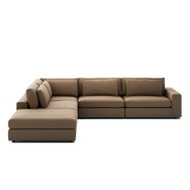 Four Hands Bloor 4-Piece Sectional W/ Ottoman - Right Arm Facing - Savoy Ochre