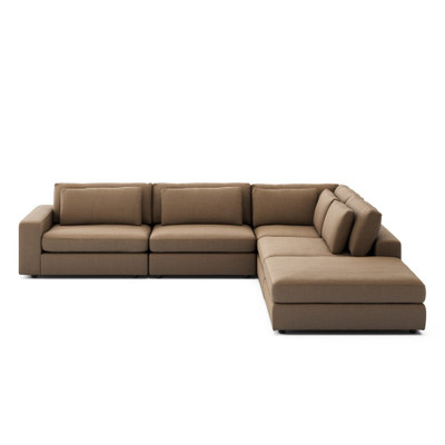 Four Hands Bloor 4-Piece Sectional W/ Ottoman - Left Arm Facing - Savoy Ochre