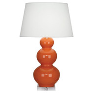 Triple Gourd Table Lamp - Lucite -Pumpkin
