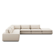 Four Hands Bloor 5-Piece Sectional - Laf Sofa W/ Ottoman - Crypton Nomad Snow