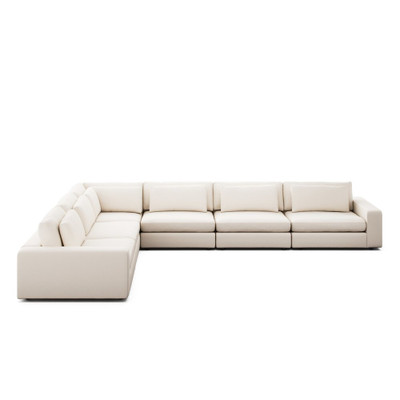 Four Hands Bloor 6-Piece Sectional - Crypton Nomad Marshmallow