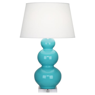 Triple Gourd Table Lamp - Lucite -Egg Blue
