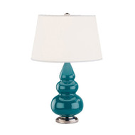 Small Triple Gourd Table Lamp - Antique Silver - Peacock