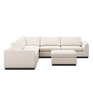 Four Hands Colt 3-Piece Sectional + Ottoman - Crypton Nomad Marshmallow
