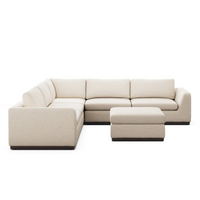Four Hands Colt 3-Piece Sectional + Ottoman - Crypton Nomad Snow