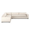 Four Hands Grant 3 Piece Sectional With Arms - 134" - Ashby Oatmeal