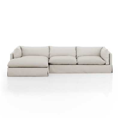 Four Hands Habitat Slipcover 2-Piece Sectional - Left Chaise - 133" - Valley Nimbus