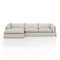 Four Hands Habitat Slipcover 2-Piece Sectional - Left Chaise - 133" - Valley Nimbus