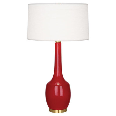Delilah Table Lamp - Antique Brass - Ruby Red