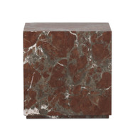 Four Hands Modern Marble Plinth End Table - Smoke and Russet Marble