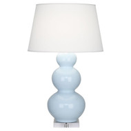 Triple Gourd Table Lamp - Lucite -Baby Blue