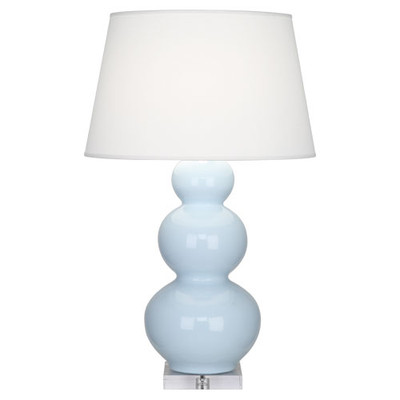 Triple Gourd Table Lamp - Lucite -Baby Blue
