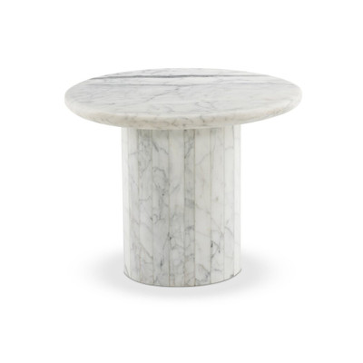 Four Hands Stuart End Table - White Calacatta Marble