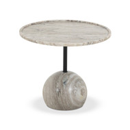 Four Hands Viola End Table - Antique White Marble