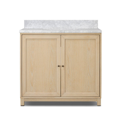 Four Hands Millie Single Vanity - Satin Bleached Parawood
