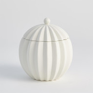 Global Views Spicchi Line Bowl w - Lid - Matte White - Sm