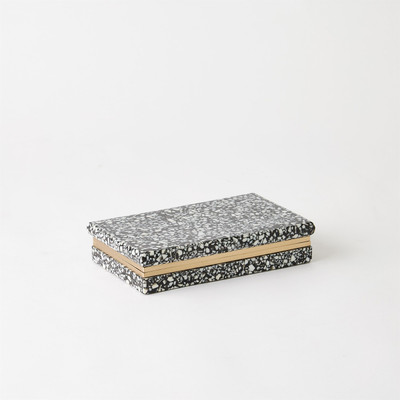 Global Views Terrazzo Box - Black - White - Sm