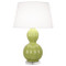 Williamsburg Randolph Table Lamp - Polished Nickel - Parrot Green