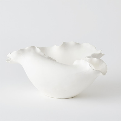 Global Views Folios Wide Bowl - Matte White