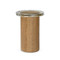 Four Hands Shira Small End Table - Light Brown Oak - Clear Cast Glass