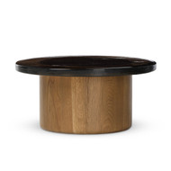 Four Hands Shira Coffee Table - Smoked Brown Cast Glass
