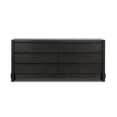 Four Hands Aramis 6 Drawer Dresser - Smoked Black Oak Resawn