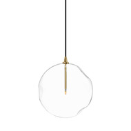 Four Hands Glass Globe 300 Pendant - Burnished Brass