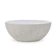 Four Hands Boula Outdoor Coffee Table - Aged White Concrete