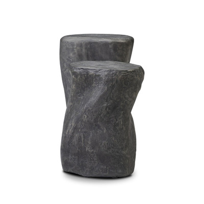 Four Hands Bomba End Table Set - Textured Black Concrete