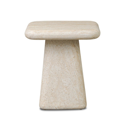 Four Hands Cava Outdoor End Table - Textured Sand Concrete