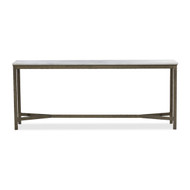 Four Hands Hammered Iron Console Table - White Marble