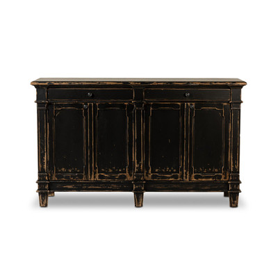 Four Hands Marjorie 4 Door Sideboard - Distressed Black