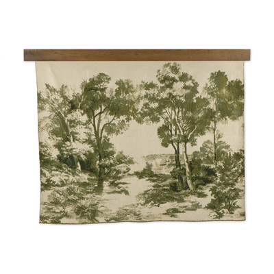 Four Hands Toile Tapestry with Hanger - Toile Moss - Auburn Oak