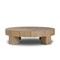 Four Hands Abaso Round Coffee Table - Rustic Wormwood Oak