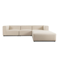 Four Hands Lawndale 3PC RAF Sectional w/ Ottoman - Fayette Cloud