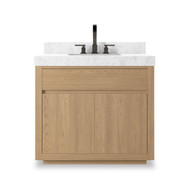 Four Hands Everett Single Vanity - Satin Light Wash Oak