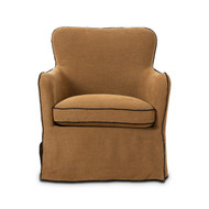 Four Hands Devon Slipcover Swivel Chair - Broadway Gilt
