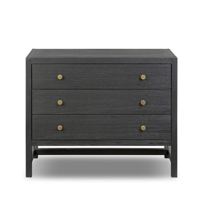Four Hands Sullivan Nightstand - Brushed Black Acacia Solid