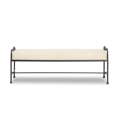 Four Hands Leona Accent Bench - Yuma Cream